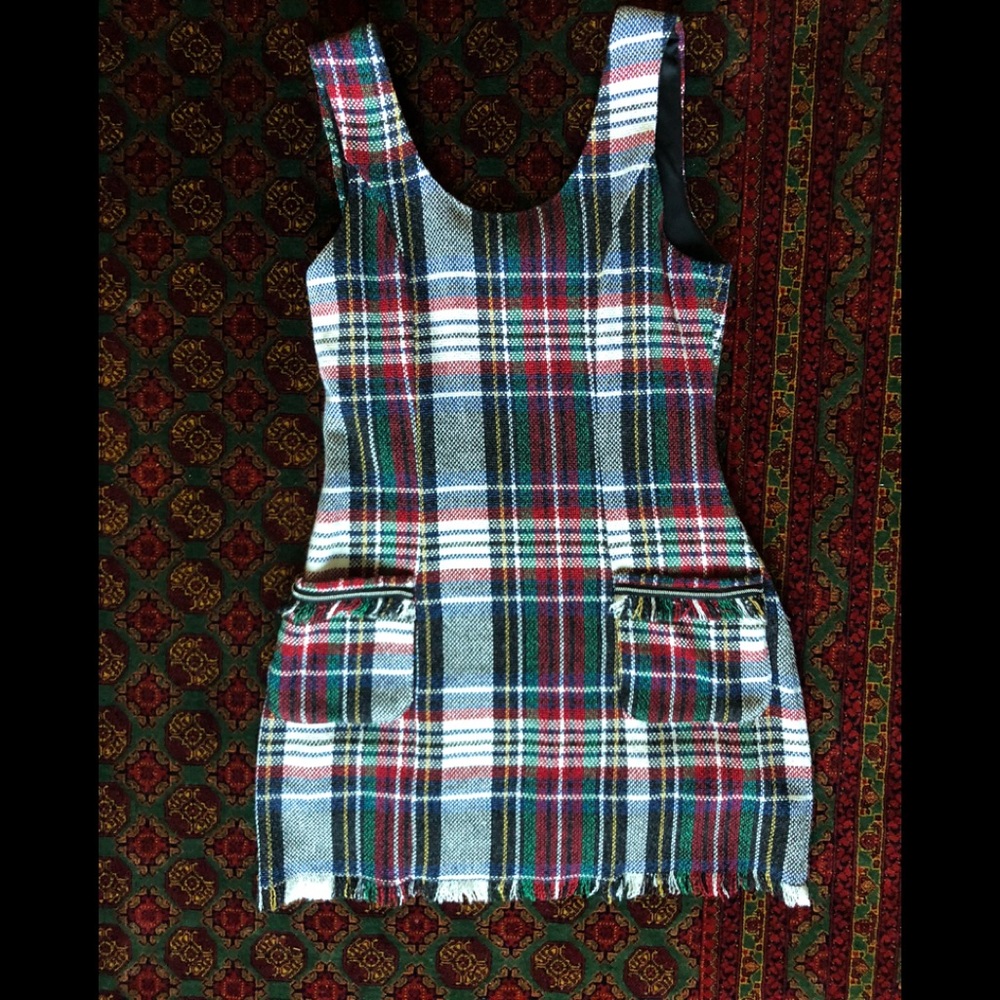 Zara plaid tweed bodycon mini dress